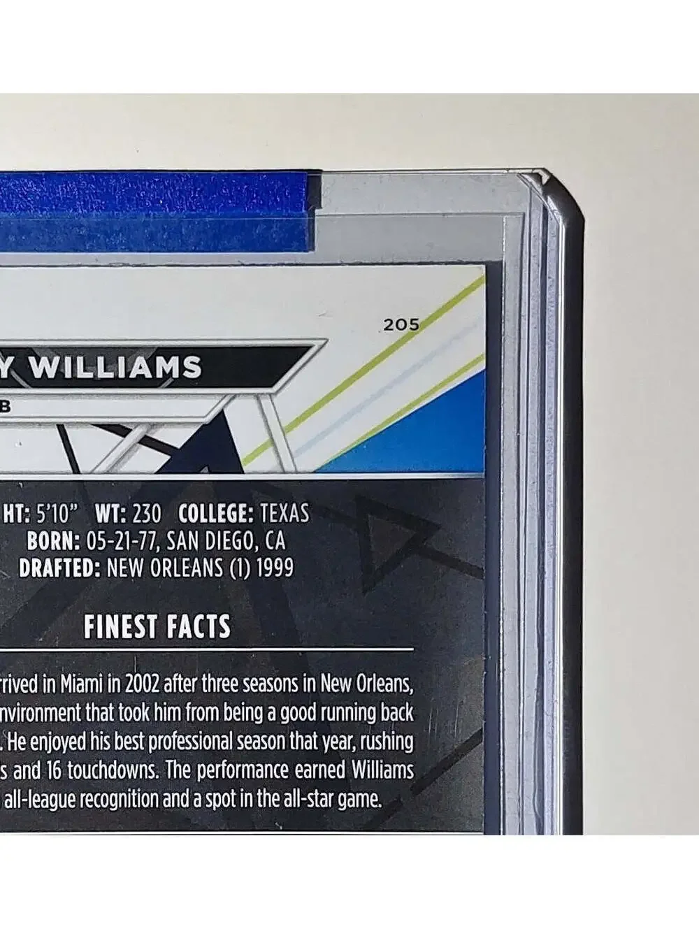 Ricky Williams 2023 Topps Finest Refractor NFL #205 Card Miami Dolphins
